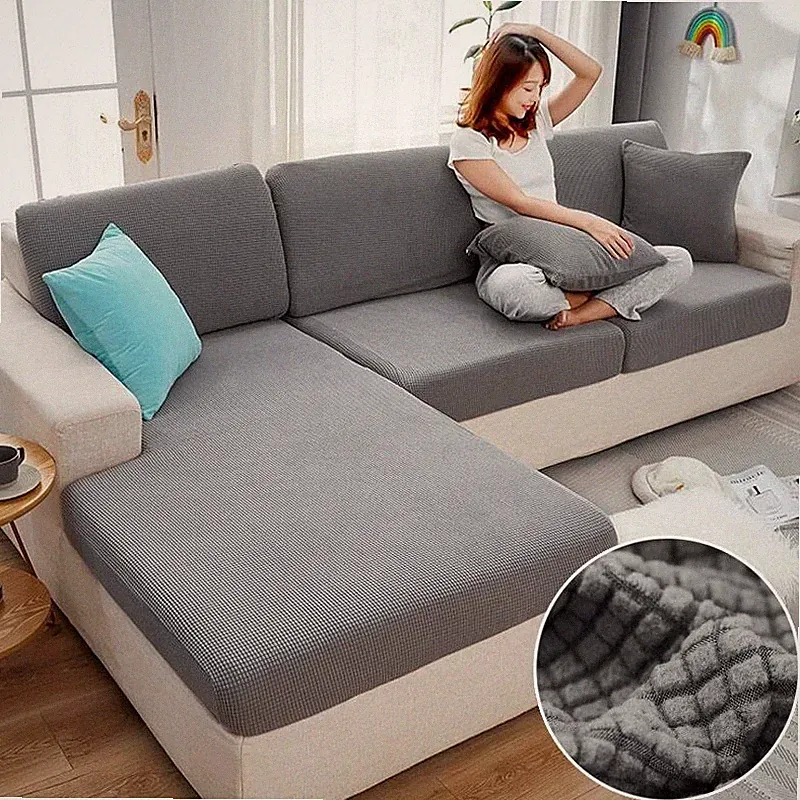 Elastic Sofa Seat Cushion Covers for Living Room Sectional Adjustable Slipcovers