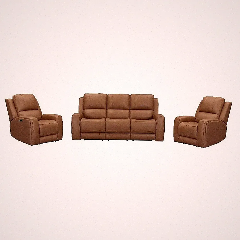 Parker Living Belmont - Caramel ZG Power Reclining Sofa and 2 Recliners