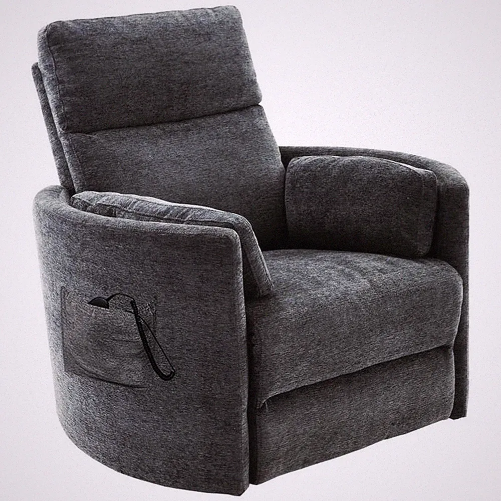 Parker Living Radius Fabric Power Lift Recliner in Charcoal/Mediterranean