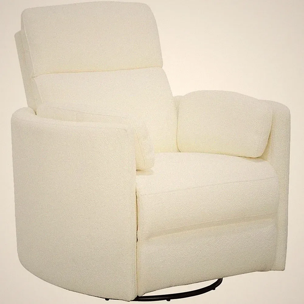 Parker Living Radius Fabric Power Swivel Glider Recliner in Revel Oyster/White