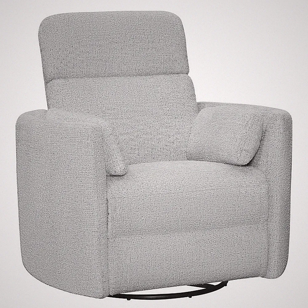 Parker Living Radius Manual Recliner Swivel Accent Chair in Angora Linen