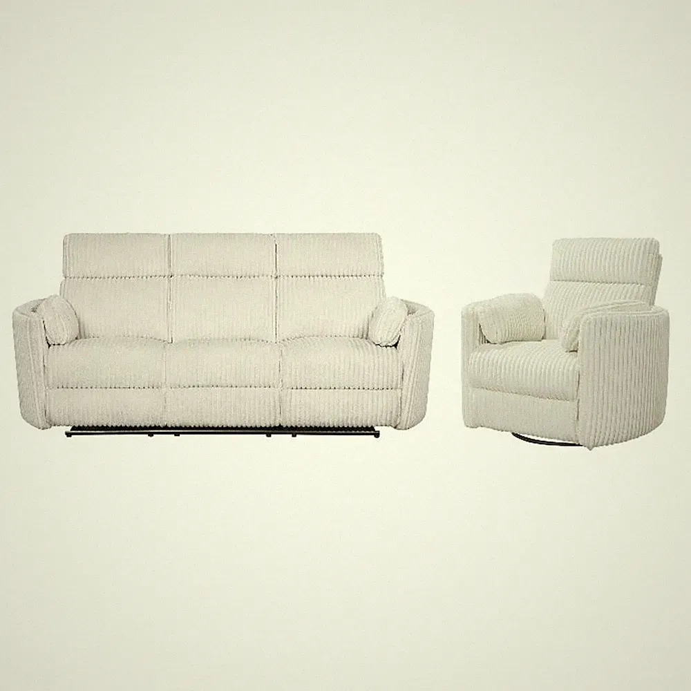 Parker Living Radius - Mega Ivory Power Reclining Sofa and Recliner