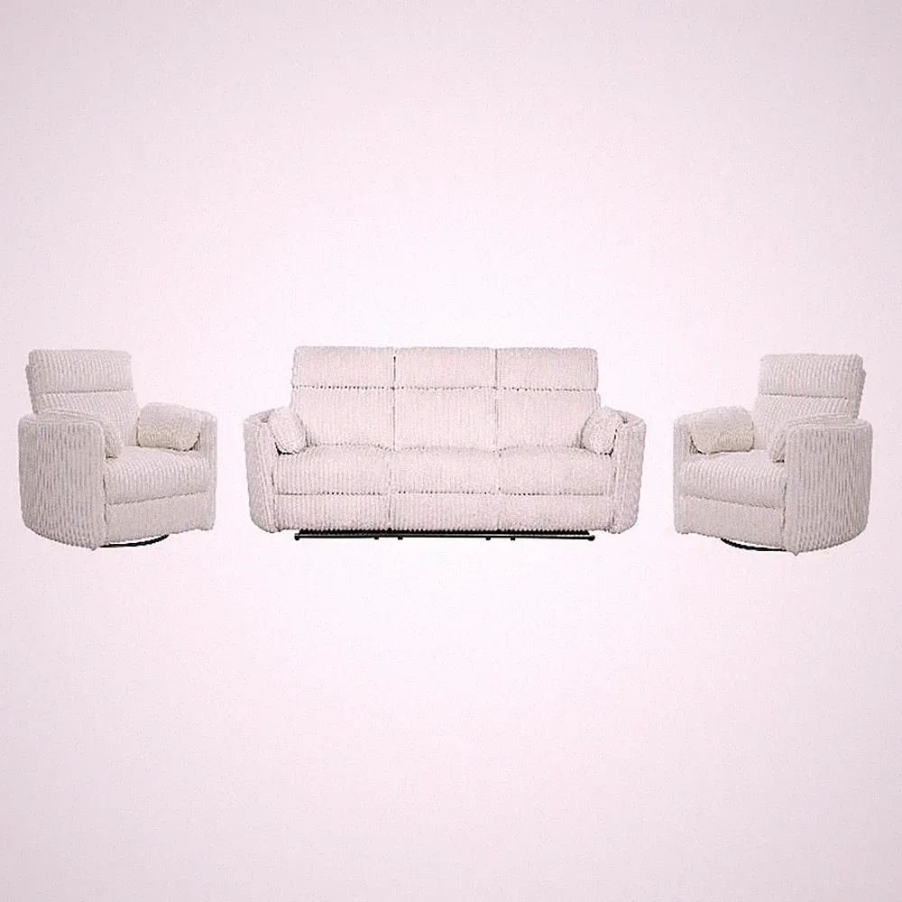 Parker Living Radius - Mega Ivory Power Reclining Sofa and Two Recliners