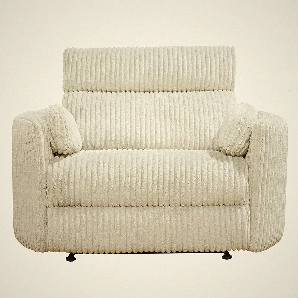 Parker Living Radius Modern Fabric Power Glider Recliner in Ivory
