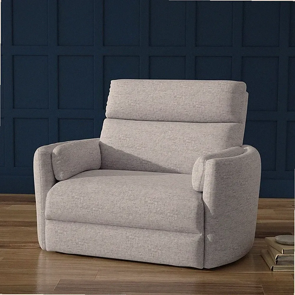 Parker Living Radius Modern Fabric Power Glider Recliner in Mineral Gray