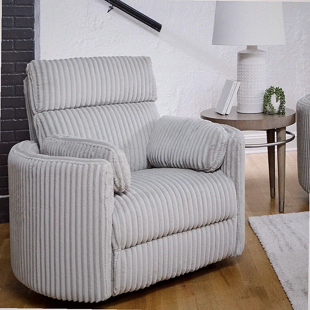 Parker Living Radius Modern Fabric Swivel Glider Recliner in Gray