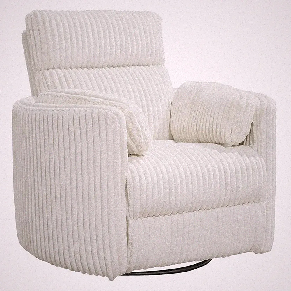 Parker Living Radius Modern Fabric Swivel Glider Recliner in Ivory