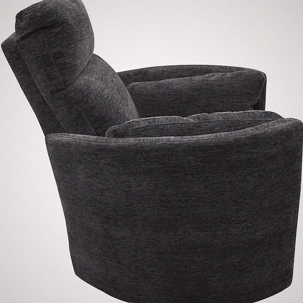 Parker Living Radius Polyester Fabric Power Swivel Glider Recliner in Black