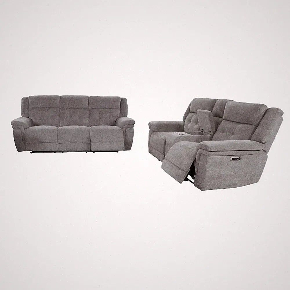 Parker Living Richland - Bristol Grey Power Reclining Sofa and Loveseat