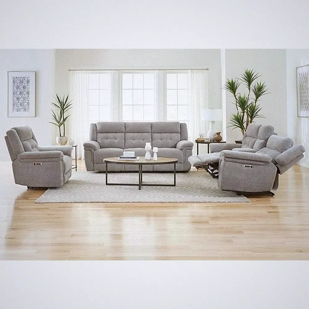 Parker Living Richland - Bristol Grey Power Reclining Sofa Loveseat and Recliner