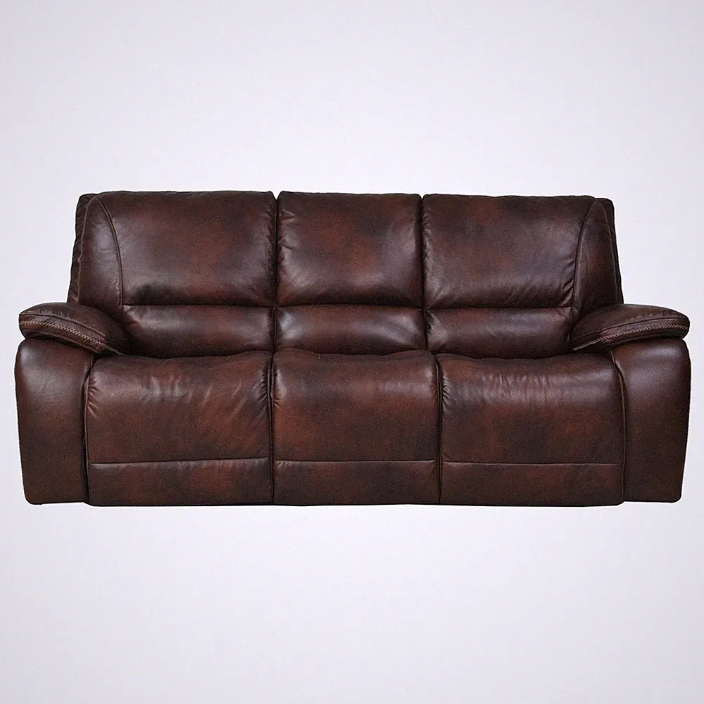 Parker Living - Vail Burnt Sienna Leather Dual Reclining Power Sofa - MVAI#83...