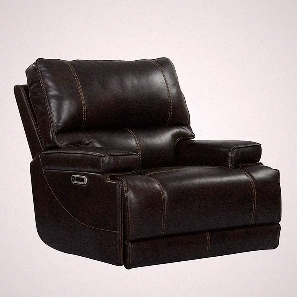 Parker Living Whitman Leather Power Cordless Recliner in Verona Coffee Brown