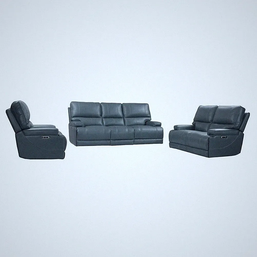 Parker Living Whitman Verona Azure Power Reclining Sofa Loveseat and Recliner