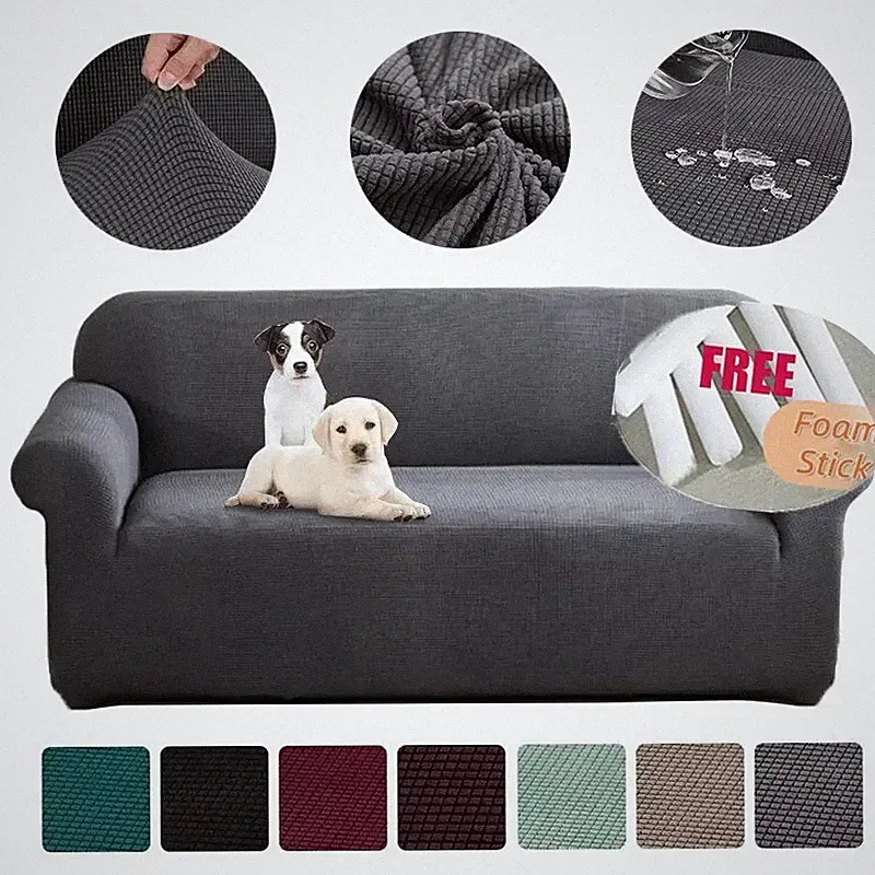 Solid Color Sofa Cover Slipcover All-inclusive Elastic Couch Cover Living Room